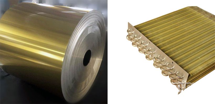 Gold hydrophilic aluminum foil