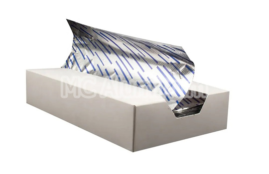 Pop-up aluminum foil sheets raw materials